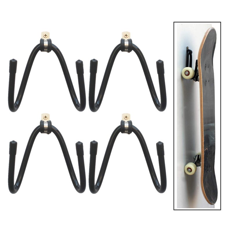 YYST Skateboard Wall Mount Wall Hanger Rack Storage Display - W/Hardware - No Board Included - W Style - 4/PK - Image 1